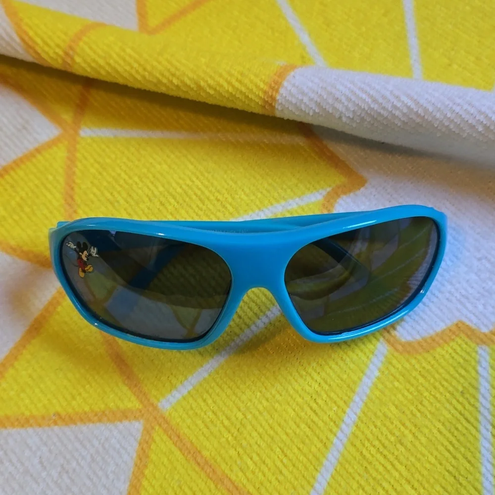 EUC - Disney Mickey Toddler Sunglasses in Blue with Orange tips
